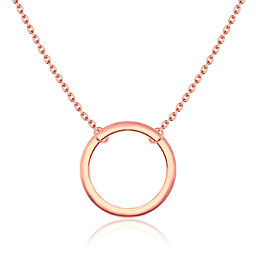 Rose Gold Plated Plain Ring Shaped Necklaces SPE-727-RO-GP